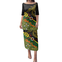 Personalized Chimpu Province Papua New Guinea Family Matching Puletasi and Hawaiian Shirt Bird-of-paradise Art Tattoo and Melanesian Motifs - Polynesian Pride