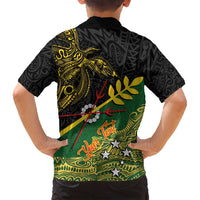 Personalized Chimpu Province Papua New Guinea Family Matching Summer Maxi Dress and Hawaiian Shirt Bird-of-paradise Art Tattoo and Melanesian Motifs - Polynesian Pride