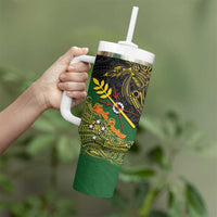 Chimpu Province Papua New Guinea Tumbler With Handle Bird-of-paradise Art Tattoo and Melanesian Motifs - Polynesian Pride