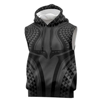 Hawaiian Kakau Art Tattoos Aquaman Style Sleeveless Hoodie Special Edition LT03 Black - Polynesian Pride