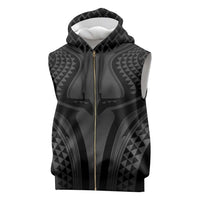 Hawaiian Kakau Art Tattoos Aquaman Style Sleeveless Zip Hoodie Special Edition LT03 Black - Polynesian Pride