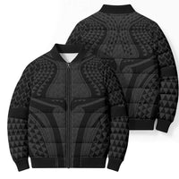 Hawaiian Kakau Art Tattoos Aquaman Style Bomber Puffer Jacket Black Version LT03 - Polynesian Pride