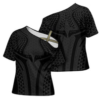 Hawaiian Kakau Art Tattoos Aquaman Style Cross Shoulder Shirt Black Version LT03 - Polynesian Pride