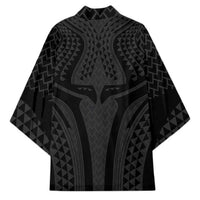 Hawaiian Kakau Art Tattoos Aquaman Style Kimono Black Version LT03 - Polynesian Pride