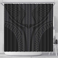 Hawaiian Kakau Art Tattoos Aquaman Style Shower Curtain Black Version - Polynesian Pride