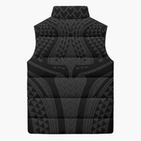 Hawaiian Kakau Art Tattoos Aquaman Style Sleeveless Puffer Jacket Black Version LT03 - Polynesian Pride