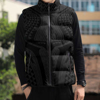 Hawaiian Kakau Art Tattoos Aquaman Style Sleeveless Puffer Jacket Black Version LT03 - Polynesian Pride