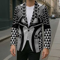 Hawaiian Kakau Art Tattoos Aquaman Style Blazer White Version - Polynesian Pride