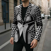 Hawaiian Kakau Art Tattoos Aquaman Style Blazer White Version - Polynesian Pride