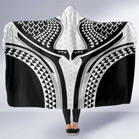 Hawaiian Kakau Art Tattoos Aquaman Style Hooded Blanket White Version LT03 One Size White - Polynesian Pride