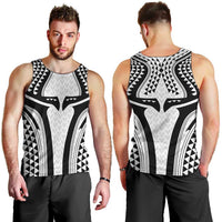 Hawaiian Kakau Art Tattoos Aquaman Style Men Tank Top White Version - Polynesian Pride