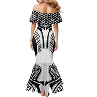 Hawaiian Kakau Art Tattoos Aquaman Style Mermaid Dress White Version - Polynesian Pride