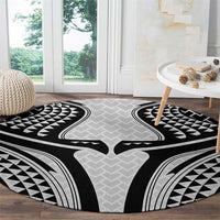 Hawaiian Kakau Art Tattoos Aquaman Style Round Carpet White Version - Polynesian Pride