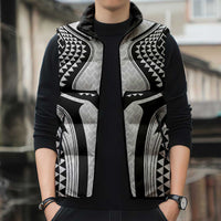 Hawaiian Kakau Art Tattoos Aquaman Style Sleeveless Puffer Jacket White Version LT03 - Polynesian Pride