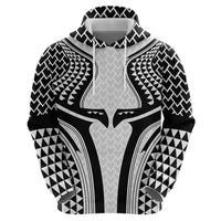 Hawaiian Kakau Art Tattoos Aquaman Style Zip Hoodie White Version - Polynesian Pride