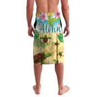 Aloha Turtle Family on The Beach Lavalava with Hawaiian Colorful Plumeria