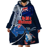 New Zealand Waitangi Wearable Blanket Hoodie Te Ra O Waitangi Maori Kiwis Bird LT03 - Polynesian Pride