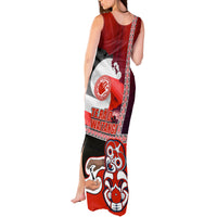 Maori Waitangi Tank Maxi Dress Hei-tiki Koru with Tino Rangatiratanga Maori Flag LT03 - Polynesian Pride