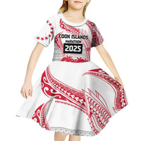 Cook Islands Marathon 2025-Pursuit in Paradise Kid Short Sleeve Dress Red Color