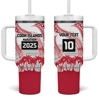Cook Islands Marathon 2025-Pursuit in Paradise Tumbler With Handle Red Color