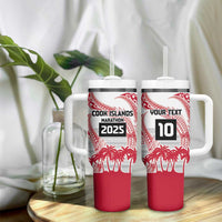 Cook Islands Marathon 2025-Pursuit in Paradise Tumbler With Handle Red Color