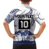 Cook Islands Marathon 2025-Pursuit in Paradise Family Matching Off The Shoulder Long Sleeve Dress and Hawaiian Shirt Blue Color