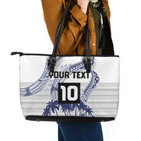 Cook Islands Marathon 2025-Pursuit in Paradise Leather Tote Bag Blue Color