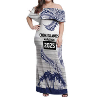 Cook Islands Marathon 2025-Pursuit in Paradise Off Shoulder Maxi Dress Blue Color