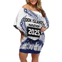 Cook Islands Marathon 2025-Pursuit in Paradise Off Shoulder Short Dress Blue Color