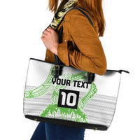 Cook Islands Marathon 2025-Pursuit in Paradise Leather Tote Bag Green Color