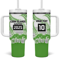 Cook Islands Marathon 2025-Pursuit in Paradise Tumbler With Handle Green Color