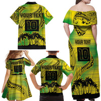 Cook Islands Marathon 2025-Pursuit in Paradise Family Matching Off Shoulder Maxi Dress and Hawaiian Shirt Special Edition