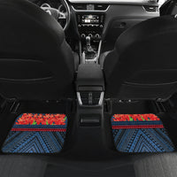 Custom Toa Samoa Rugby Car Mats Samoan Warrior Ula Fala Tribal Pattern