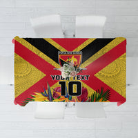 Custom Papua New Guinea Rugby Tablecloth Bird of Paradise and Hibiscus Polynesian Pattern Yellow Color LT03 Yellow - Polynesian Pride