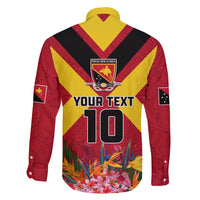 Custom Papua New Guinea Rugby Family Matching Summer Maxi Dress and Hawaiian Shirt Bird of Paradise and Hibiscus Polynesian Pattern Red Color LT03