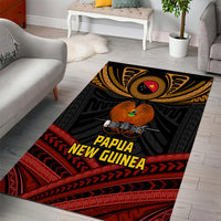 Papua New Guinea Bird-of-Paradise Area Rug Coat of Arms and Tribal Patterns