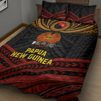 Papua New Guinea Bird-of-Paradise Quilt Bed Set Coat of Arms and Tribal Patterns