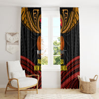 Papua New Guinea Bird-of-Paradise Window Curtain Coat of Arms and Tribal Patterns