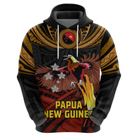 Papua New Guinea Bird-of-Paradise Zip Hoodie Coat of Arms and Tribal Patterns LT03 - Polynesian Pride