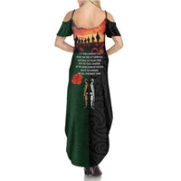 New Zealand and Australia ANZAC Day Family Matching Summer Maxi Dress and Hawaiian Shirt Lest We Forget Indigenous and Maori Pattern