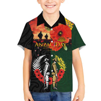 New Zealand and Australia ANZAC Day Family Matching Tank Maxi Dress and Hawaiian Shirt Lest We Forget Indigenous and Maori Pattern