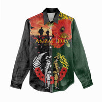 New Zealand and Australia ANZAC Day Women Casual Shirt Lest We Forget Indigenous and Maori Pattern LT03 - Polynesian Pride