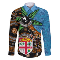 Fiji and Australia Family Matching Tank Maxi Dress and Hawaiian Shirt Fijian and Aboriginal mix Culture