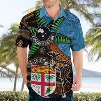 Fiji and Australia Hawaiian Shirt Fijian and Aboriginal mix Culture LT03 - Polynesian Pride