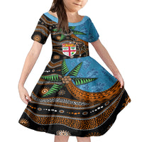 Fiji and Australia Kid Short Sleeve Dress Fijian and Aboriginal mix Culture