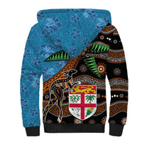 Fiji and Australia Sherpa Hoodie Fijian and Aboriginal mix Culture LT03 - Polynesian Pride