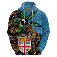 Fiji and Australia Zip Hoodie Fijian and Aboriginal mix Culture