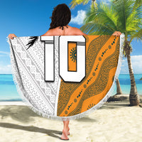 Custom Fiji and Australia Rugby Beach Blanket Tapa Mix Aboriginal Pattern Half Style