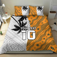 Custom Fiji and Australia Rugby Bedding Set Tapa Mix Aboriginal Pattern Half Style