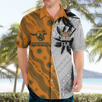 Custom Fiji and Australia Rugby Hawaiian Shirt Tapa Mix Aboriginal Pattern Half Style LT03 - Polynesian Pride